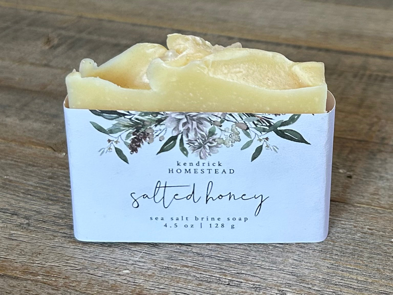 Salted Honey salt brine soap, orange, lemon and sage essential oil, Kendrick Homestead