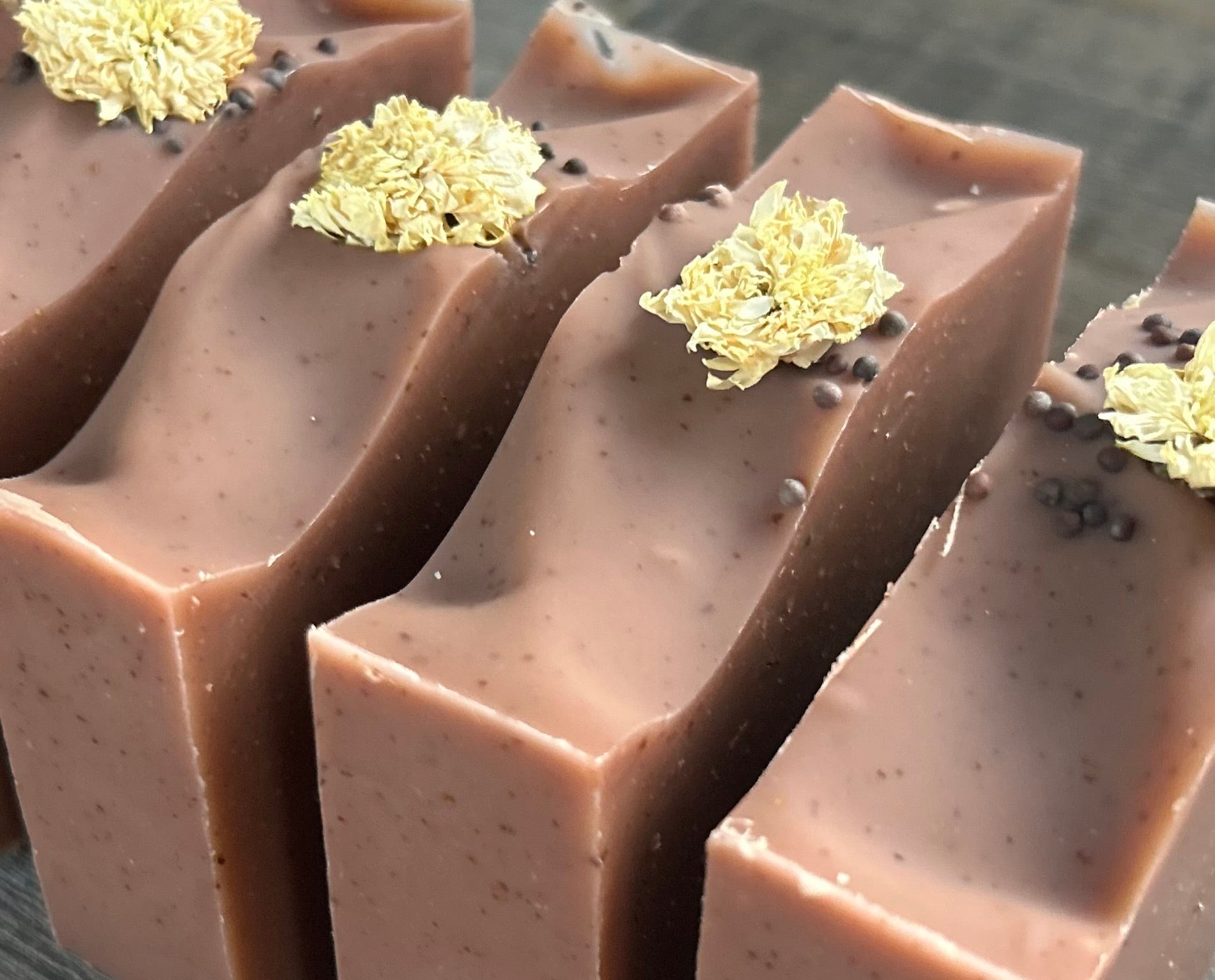 Warm and earthy notes of fall, Cranberry Honey soap is made with nourishing goat's milk, cocoa butter, creamy shea butter, raw honey and freeze dried cranberry powder. With notes of orange and rosemary, this beautiful burgundy floral soap will look stunning in your fall kitchen or bathroom decor. Kendrick Homestead