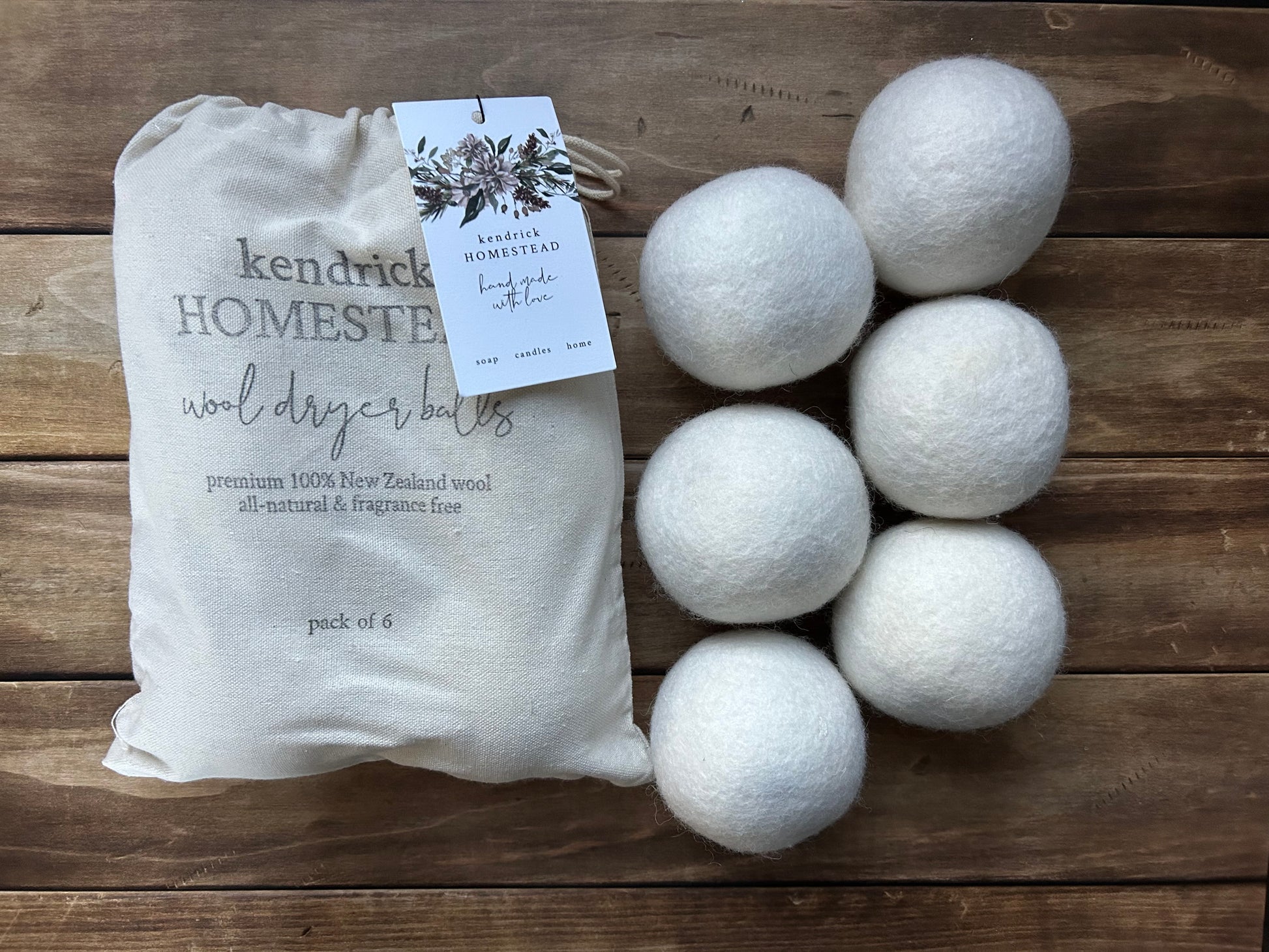 6 pack of wool dryer balls