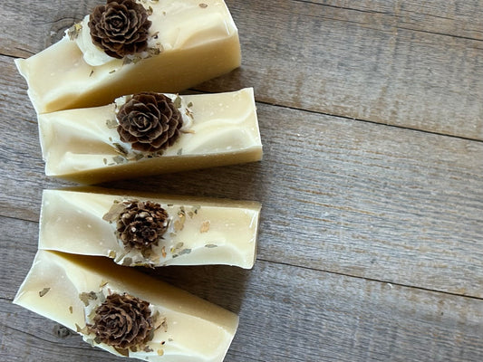 Snowy Pine artisan soap, lavender and peppermint, Kendrick Homestead