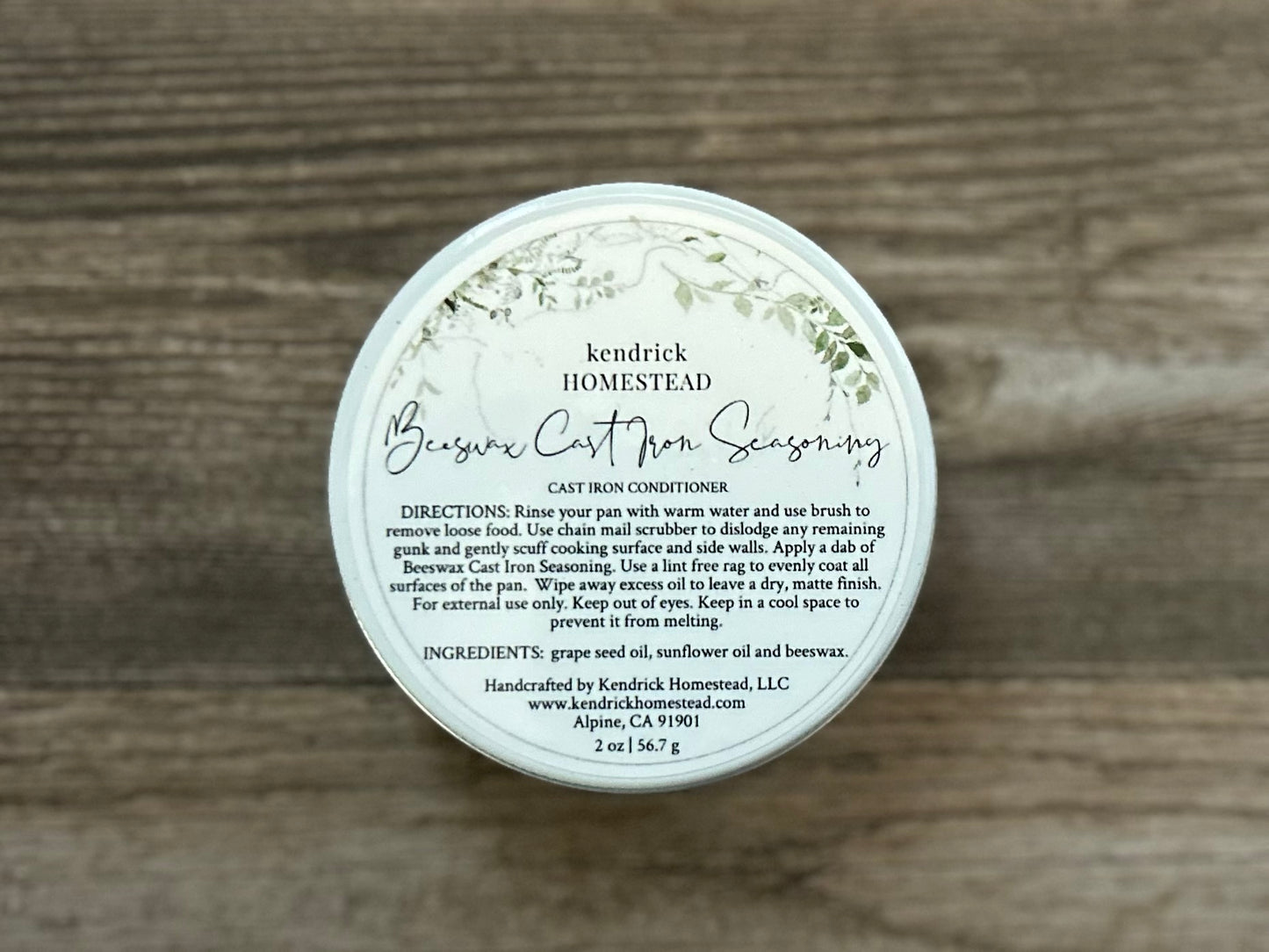 BEESWAX CAST IRON SEASONING Kendrick Homestead