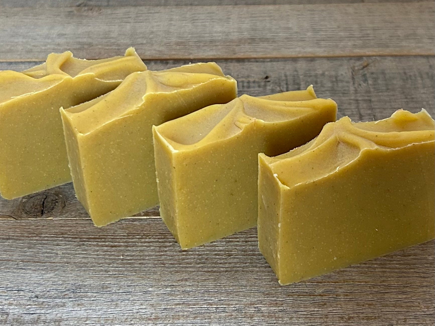 A delightful combination of organic pumpkin puree, cinnamon and clove.  The high amount of shea butter creates a luxurious feel. If you are obsessed with pumpkins, this is the perfect fall season soap. Kendrick Homestead
