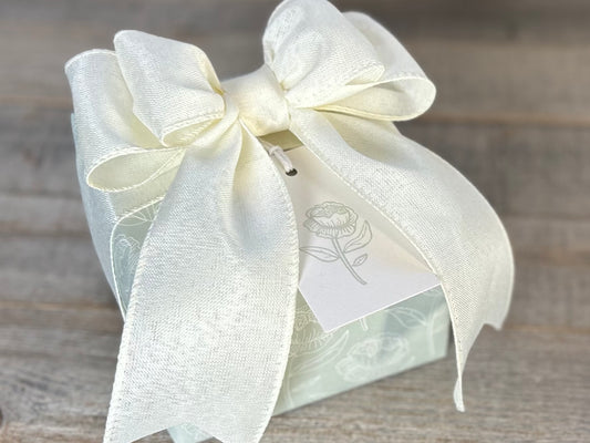 Peony gift wrapping, Kendrick Homestead