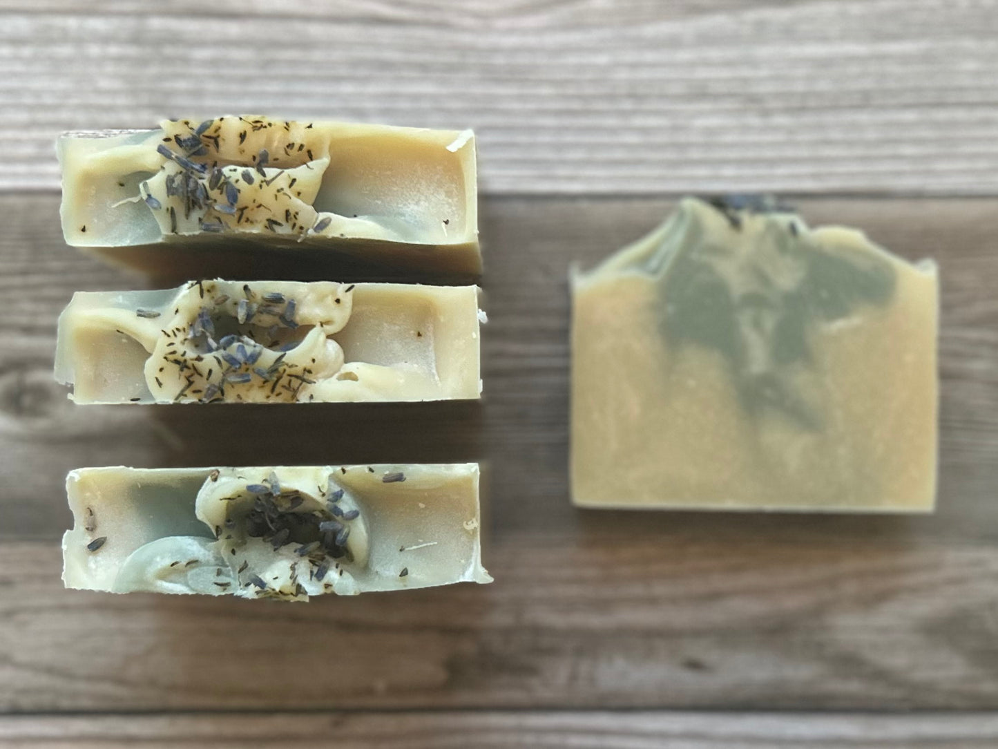 lavender and mint goat's milk soap