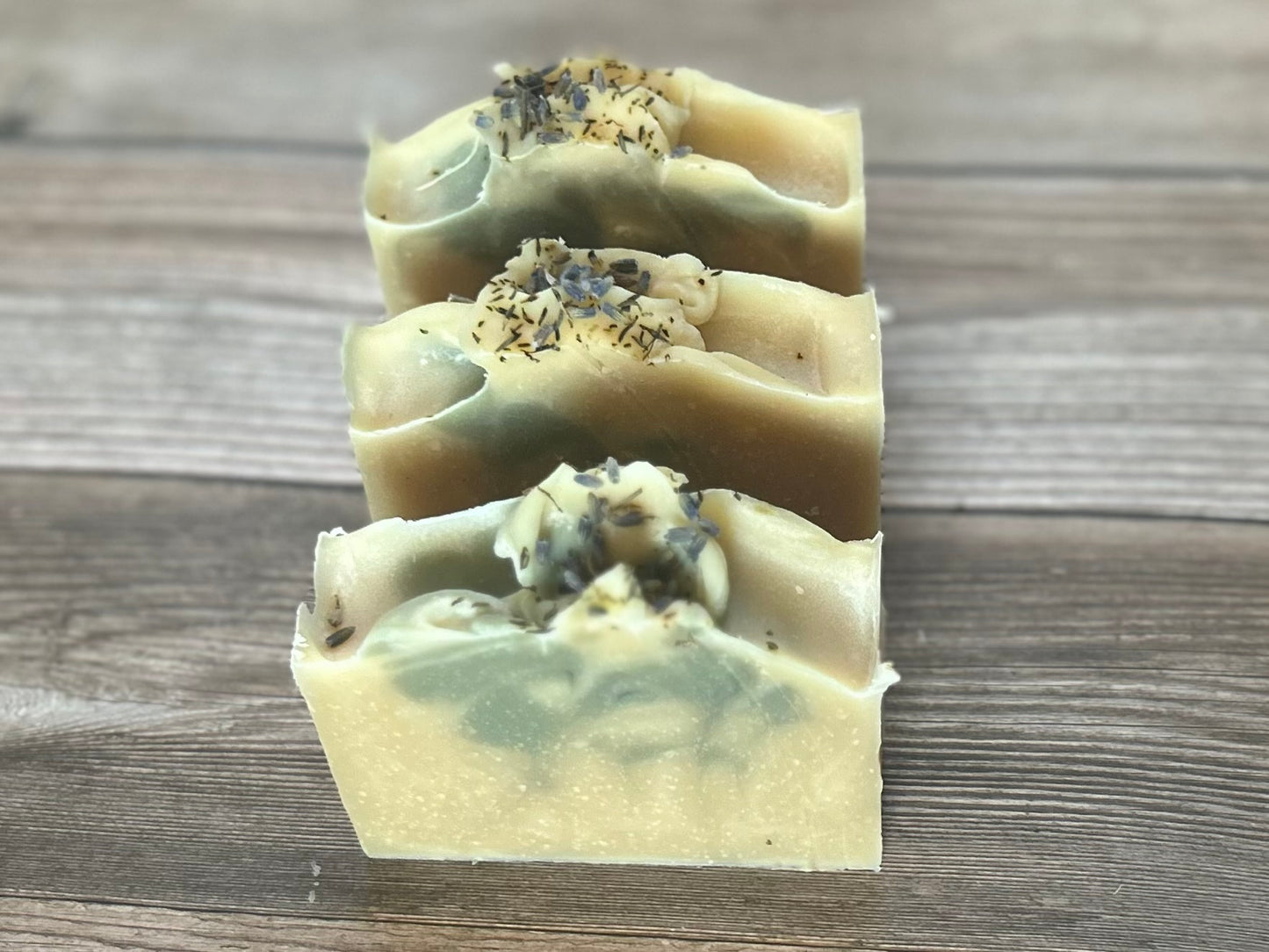 lavender and mint goat's milk soap