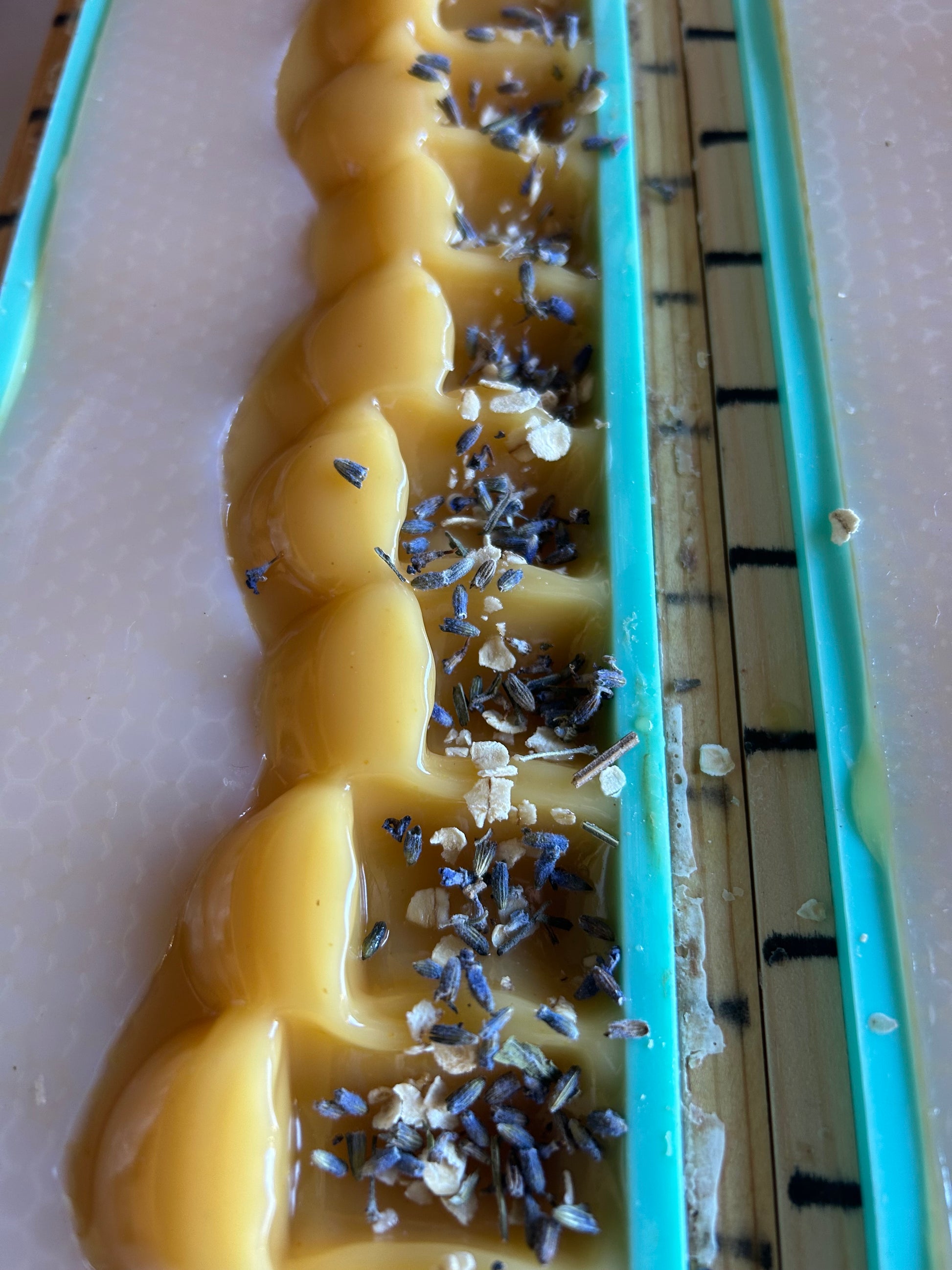 Honey Lemon Goat's milk soap, raw honey, colloidal oatmeal, lemon, litsea cubeba, lavender and benzoin essential oil, Kendrick Homestead