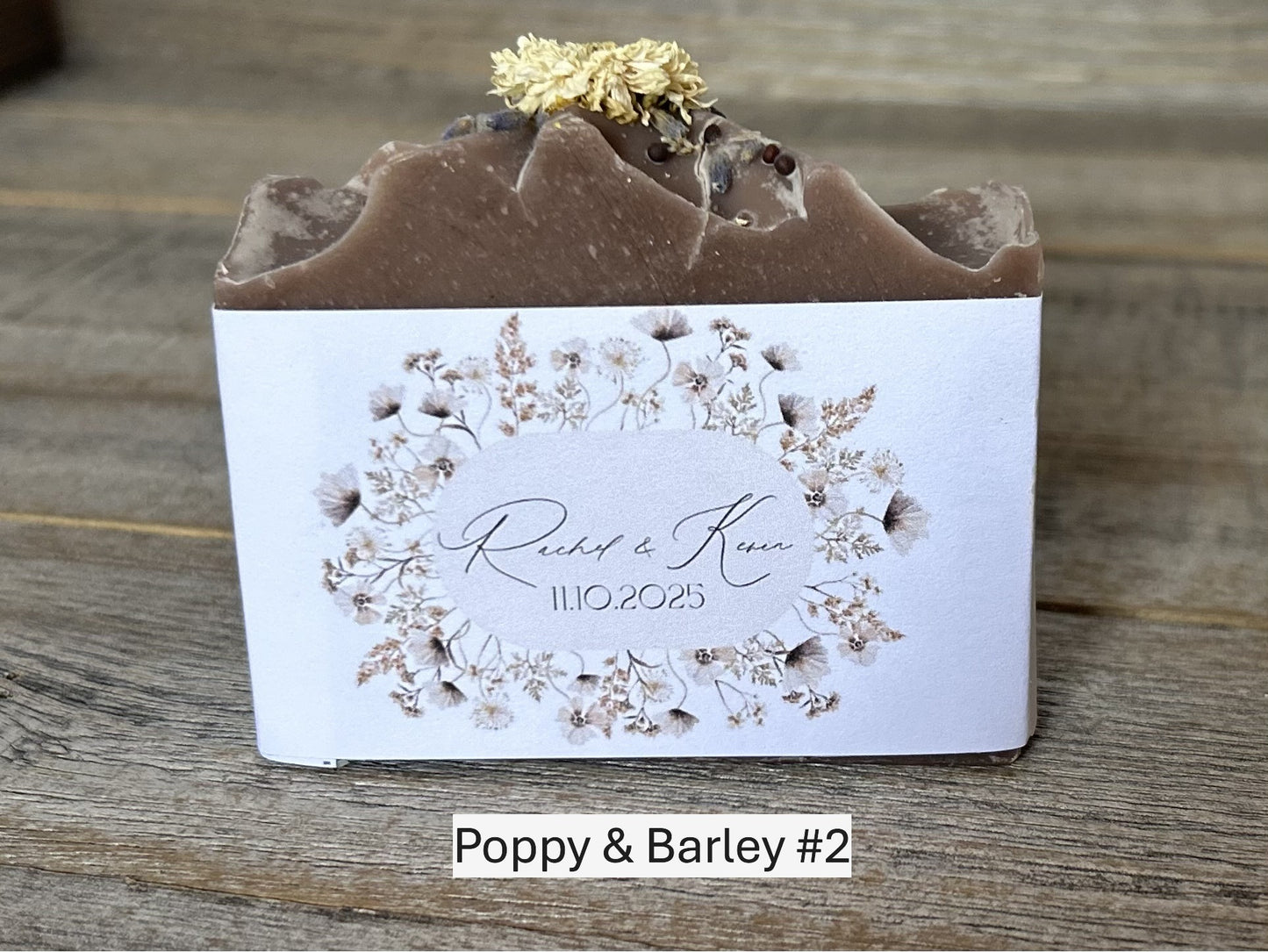 Poppy & Barley wedding soap favors Kendrick Homestead