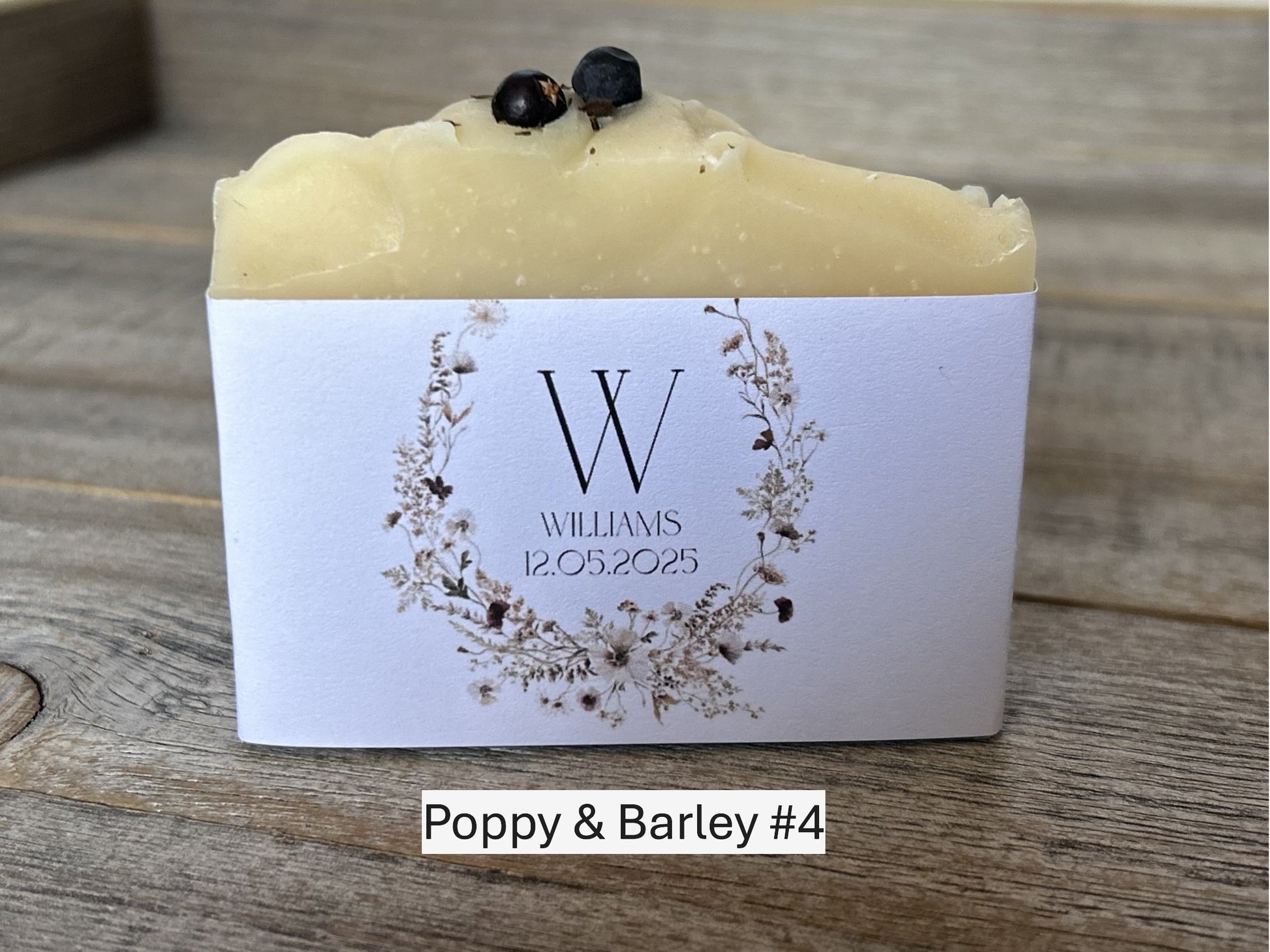 Poppy & Barley wedding soap favors Kendrick Homestead