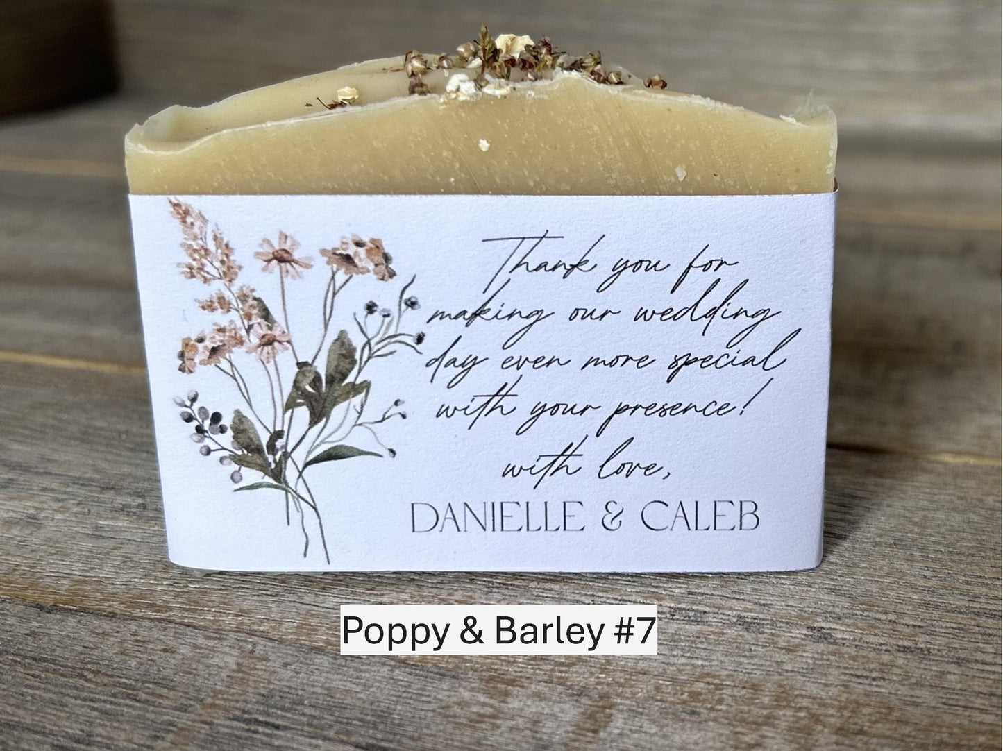 Poppy & Barley wedding soap favors Kendrick Homestead