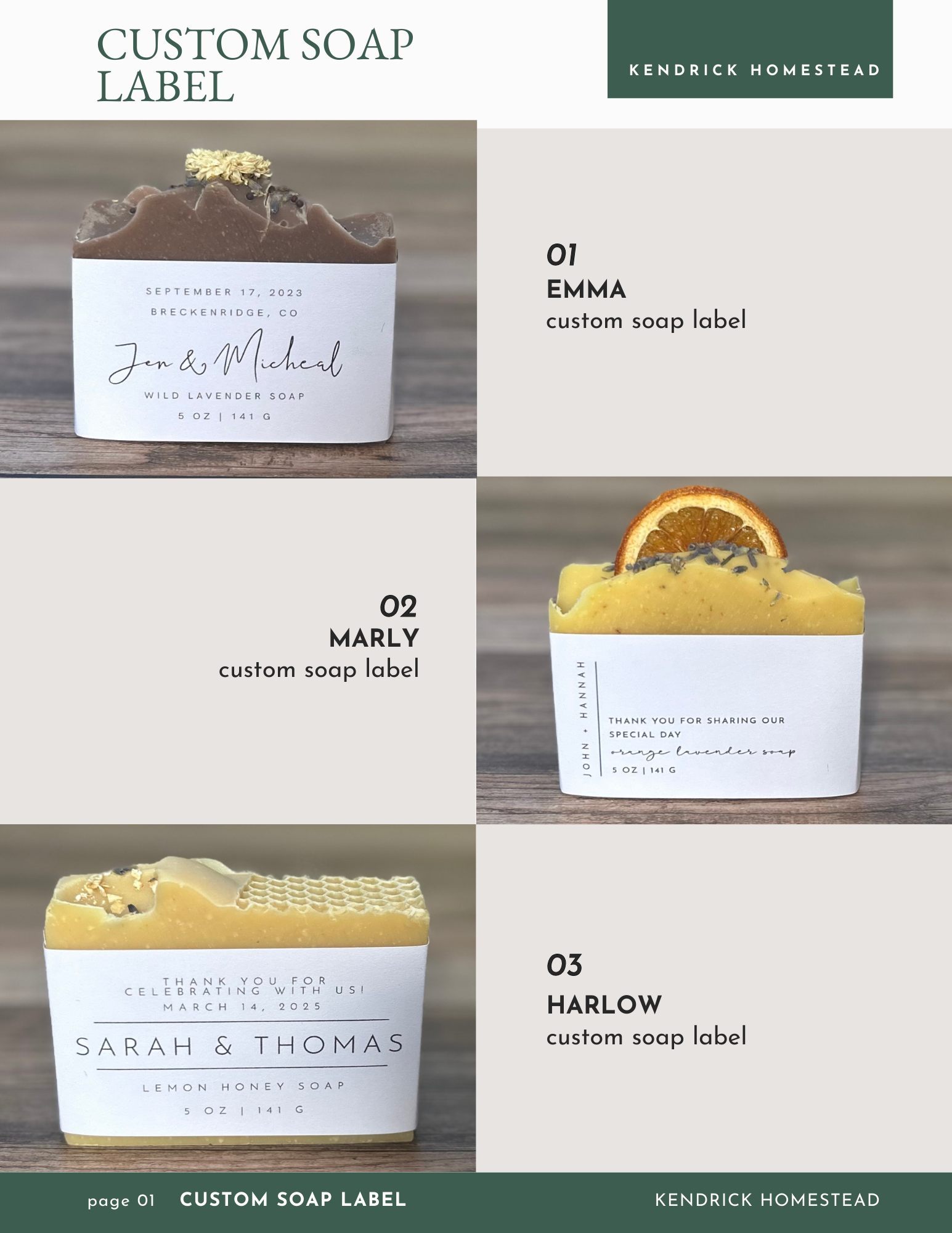 Custom Soap Labels Kendrick Homestead