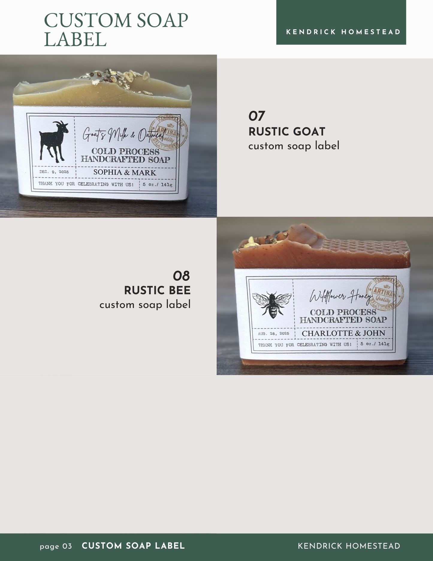 Custom Soap Labels Kendrick Homesterad