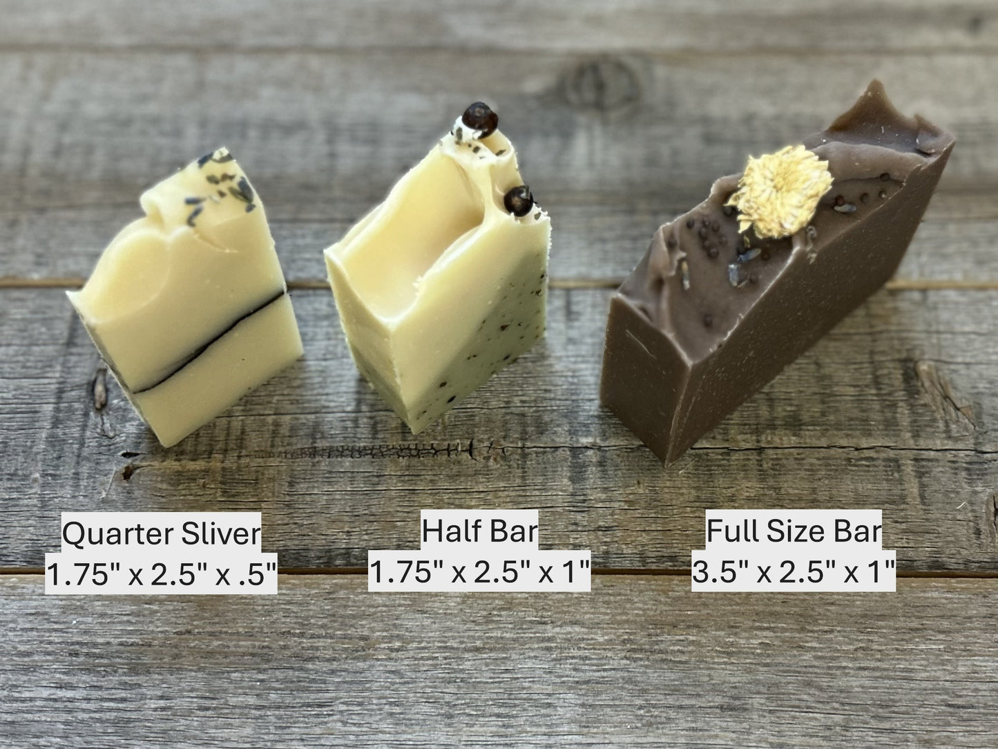 Soap Sizes, Kendrick Homestead