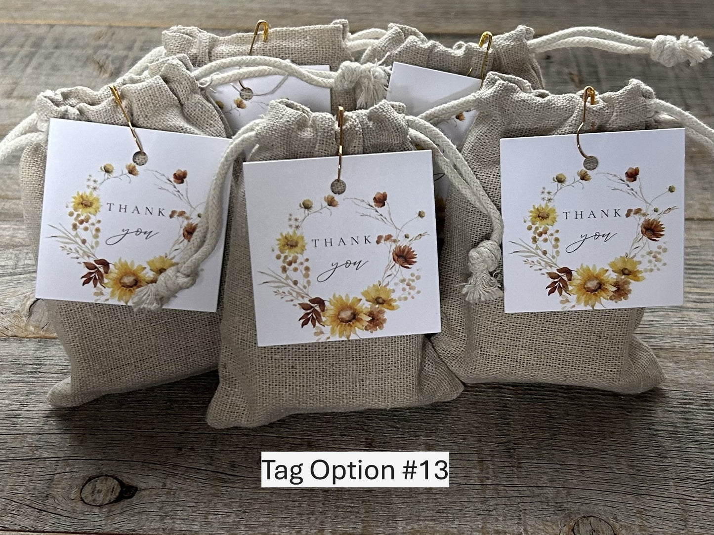 Wedding Favors soap in muslin bag with custom tag, Kendrick Homestead