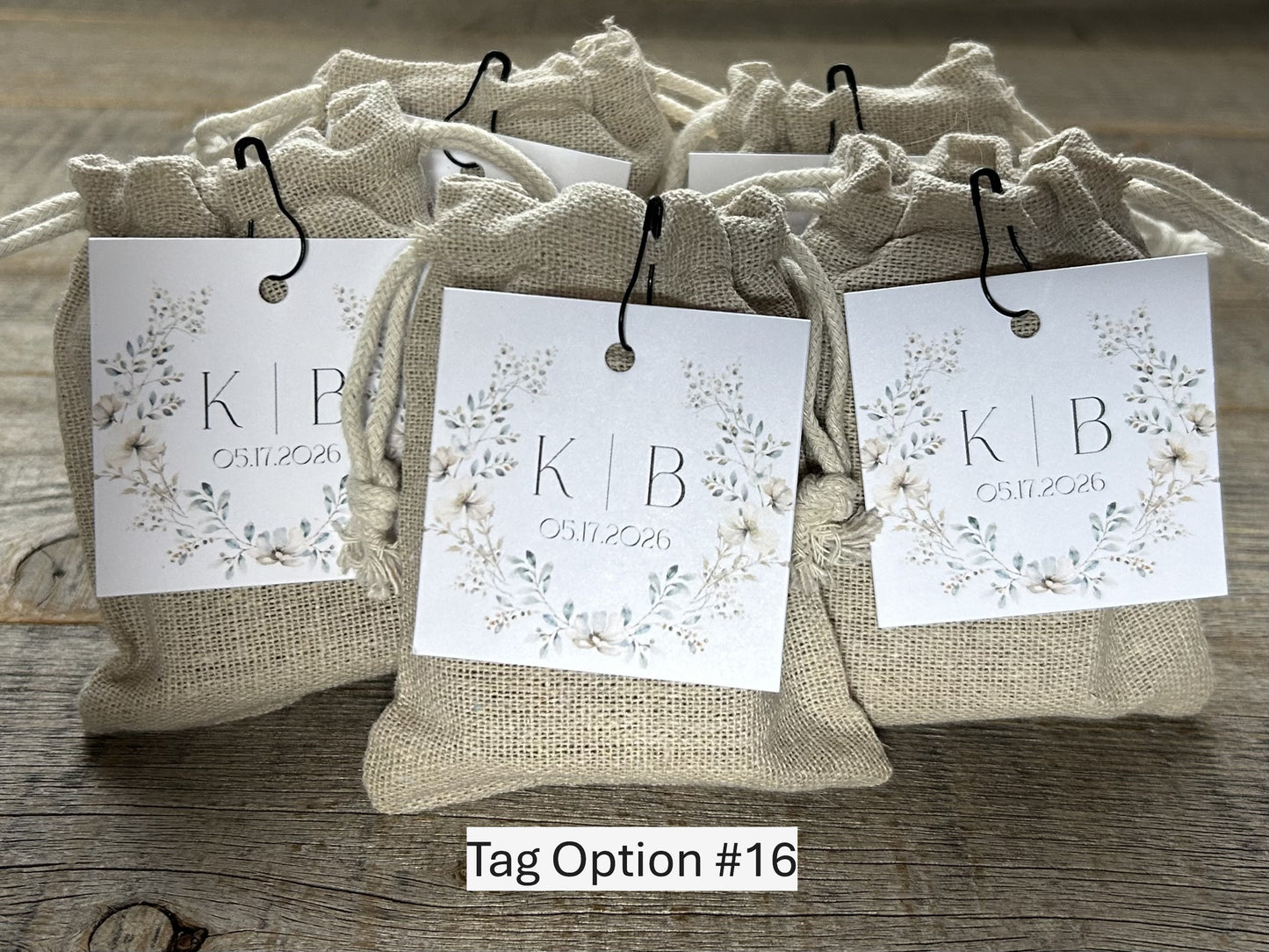 Wedding Favors soap in muslin bag with custom tag, Kendrick Homestead