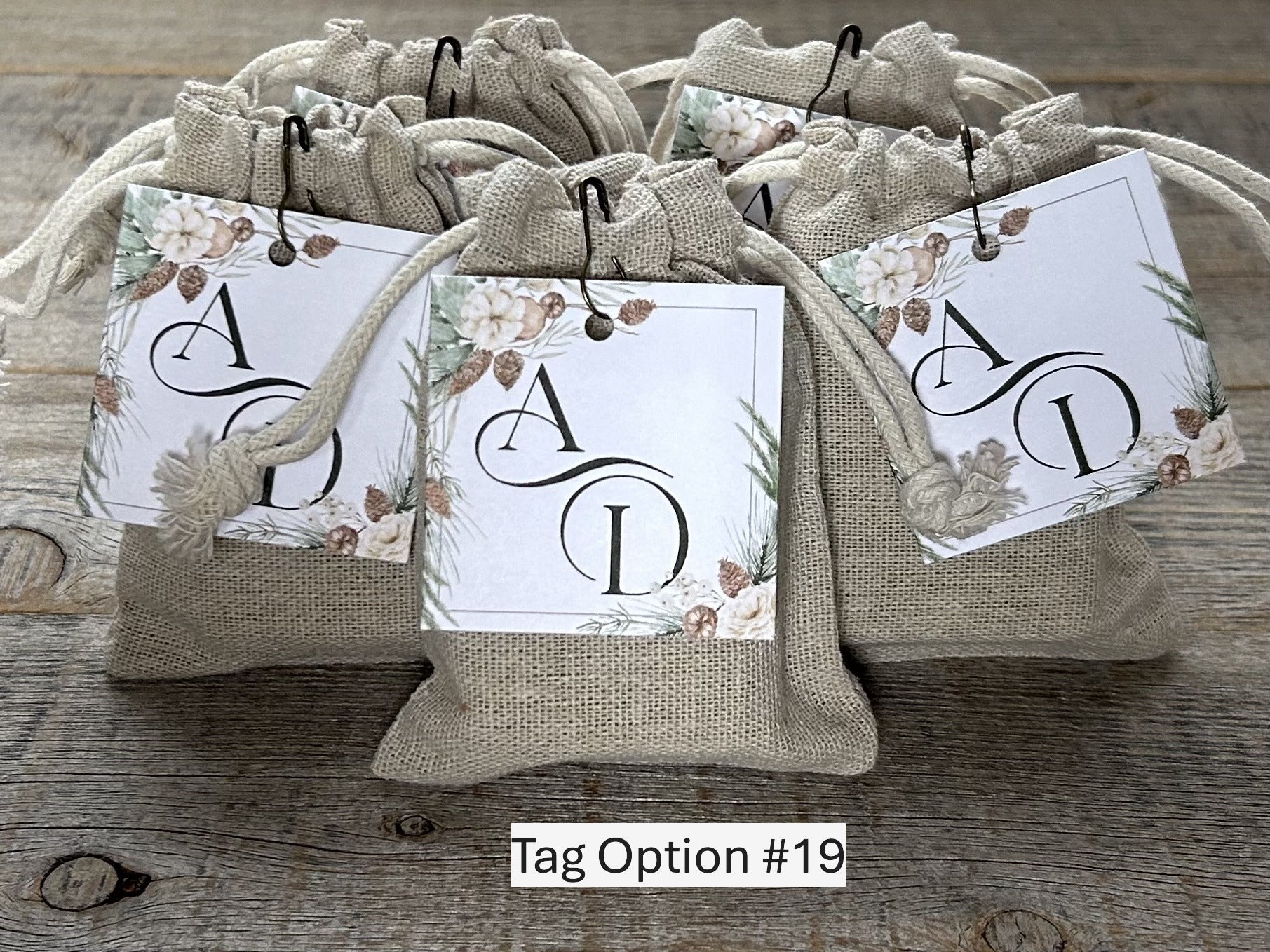 Wedding Favors soap in muslin bag with custom tag, Kendrick Homestead