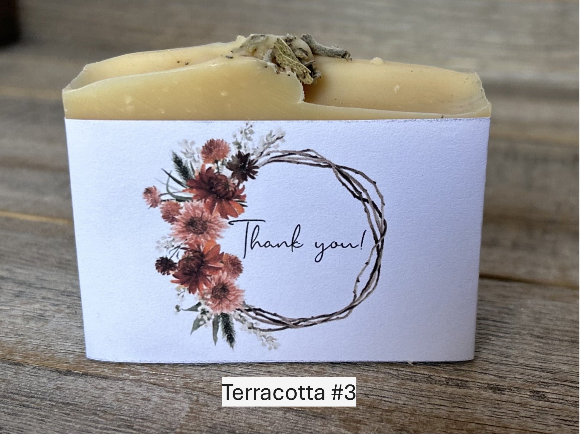 Terracotta wedding soap favors Kendrick Homestead